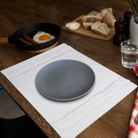 Placemats Set of 6 Cotton Cloth White Placemats|Reusable Dining Table Mats 13x19 Inches Decorative Spring Thanksgiving Boho Farmhouse Christmas Placemats|BBQ's Wedding Indoor & Outdoor Party Decor