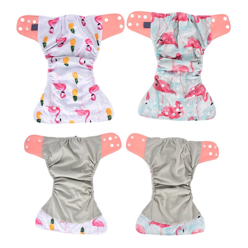 4 Pcs Baby Cloth Diapers Adjustable Washable Reusable Diapers for