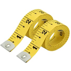 2-Pack Yellow Tape Measure – Dual-Sided Standard & Metric Scales, Soft Flexible Ruler for Body Measurements & Tailoring, 60in/150cm