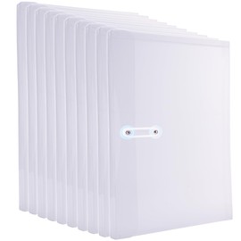 Legal Size Plastic Envelopes with String Tie Closure, 1-1/4" Expansion Clear Poly Envelope Side Loading File Folder Document Organizer for Legal Size Paper, Filing Folders, Office School Home (10)