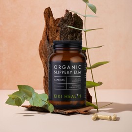 KIKI Health Organic Slippery Elm Capsules - Suitable for Vegans & Vegetarians - No Sweeteners, Colours or Artificial Flavouring - Slippery Elm Supports The Digestive System (60 Vegicaps)