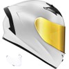 GDM Venom Motorcycle Helmet Full Face (Gloss White - Gold