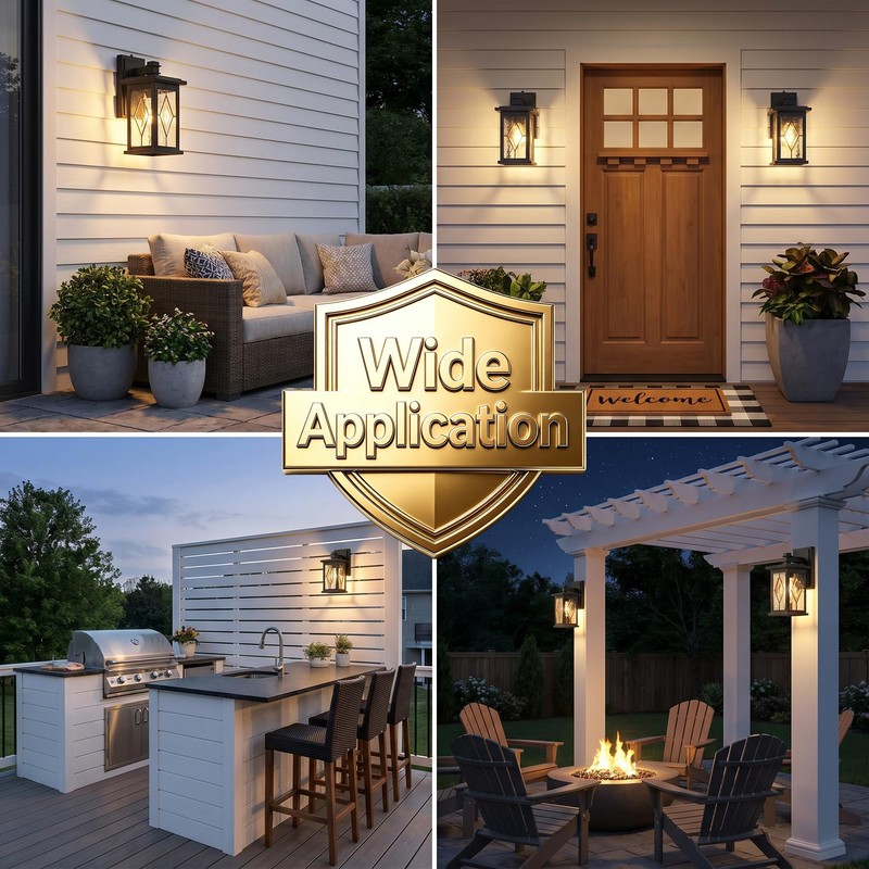 NAXTTII Exterior Lighting Fixtures Black Outdoor Porch Lights Wall Mount