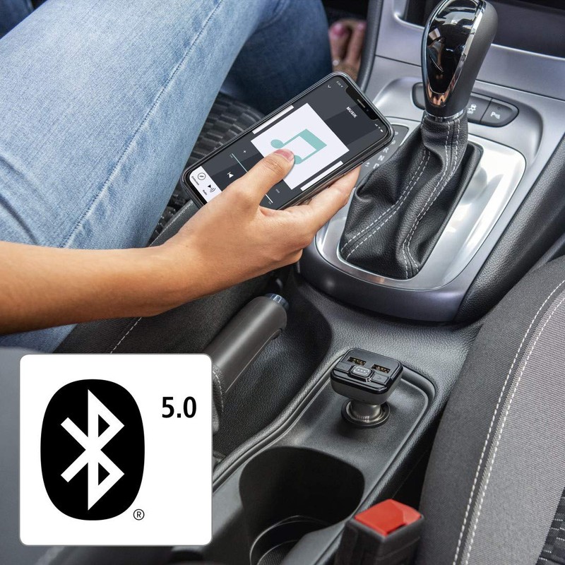 Hama Bluetooth FM Transmitter fürs Autoradio mit Kfz Ladegerät (Auto