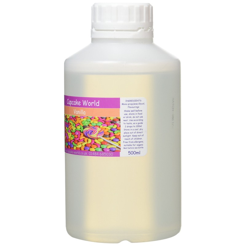 Cupcake World Intense Food Flavouring, Vanilla, 500 ml