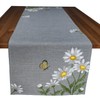 Tablecloth Table Runner Cushion Cover Grey Floral Crank Embroidery with