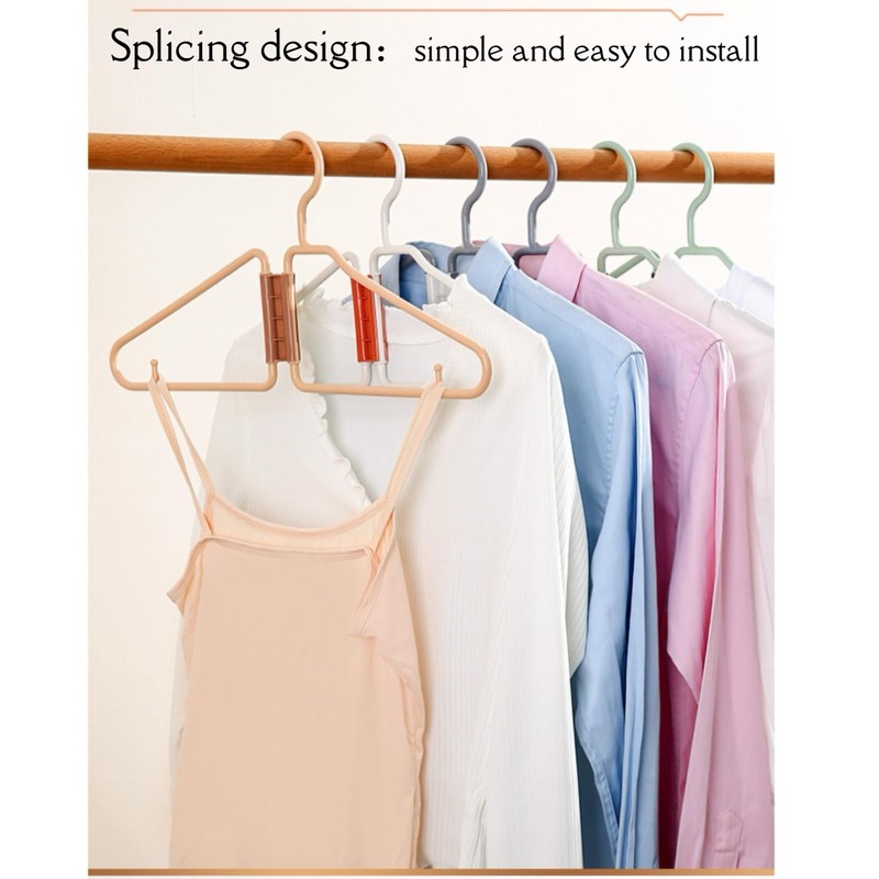 WRYLCYH 8 Pcs Foldable Hangers, Plastic Collapsible Hangers, Portable Folding