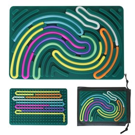 Silicone Sensory Toy Fidget Toy Sensory Activity Board Toy Family Fun Toy Stress Relief Toy For Travel Essentials Mother's Day Gift Family Fun Toy:_Rectangular Dark Green