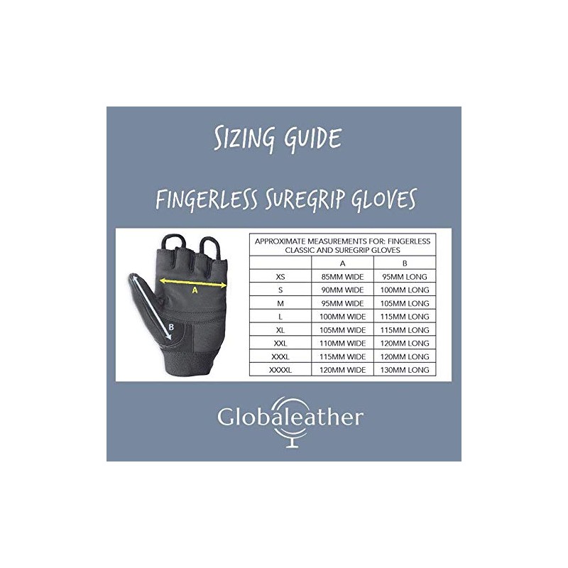 Globaleather SureGrip Fingerless Wheelchair Gloves - Black (Medium) - Hardwearing,