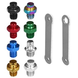 Pirhosigma Bike Pedal Pins Pedal Screws Bolts Anti-Slip Cleat Nail Stop Slip Hex & Star Head Replacement Anodised Aluminium w/Free Wrench 5 pcs for each 7 Colors for Road Mountain Bicycle (40 pcs)