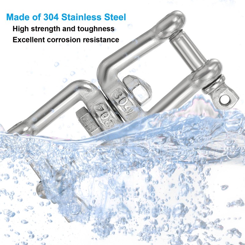 PATIKIL 2pcs Double Shackle Swivel Hook M6 Load Capacity 300kg/66lbs