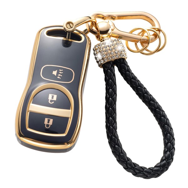 Gematay for Nissan Key Fob Cover with Keychain Lanyard, Soft