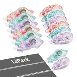 UgyDuky 12 Pack Glue Tape for Scrapbooking, Scrapbook Tape, Double Sided Tape Roller for Crafts, 32.8 Ft x 0.31in & 13Ft x 0.2in Tape Runner, Craft Supplies for Gift Wrap, Photo Tape and Arts Projects