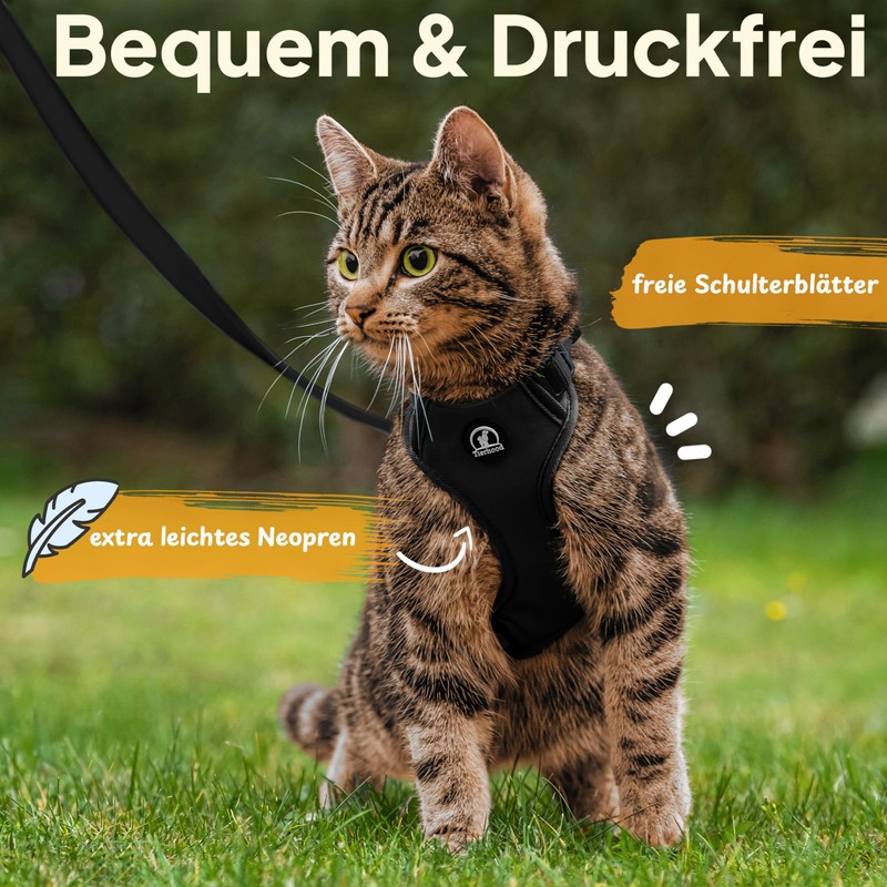 Tierhood Cat Harness with Lead, Lightweight Version - Cat Lead