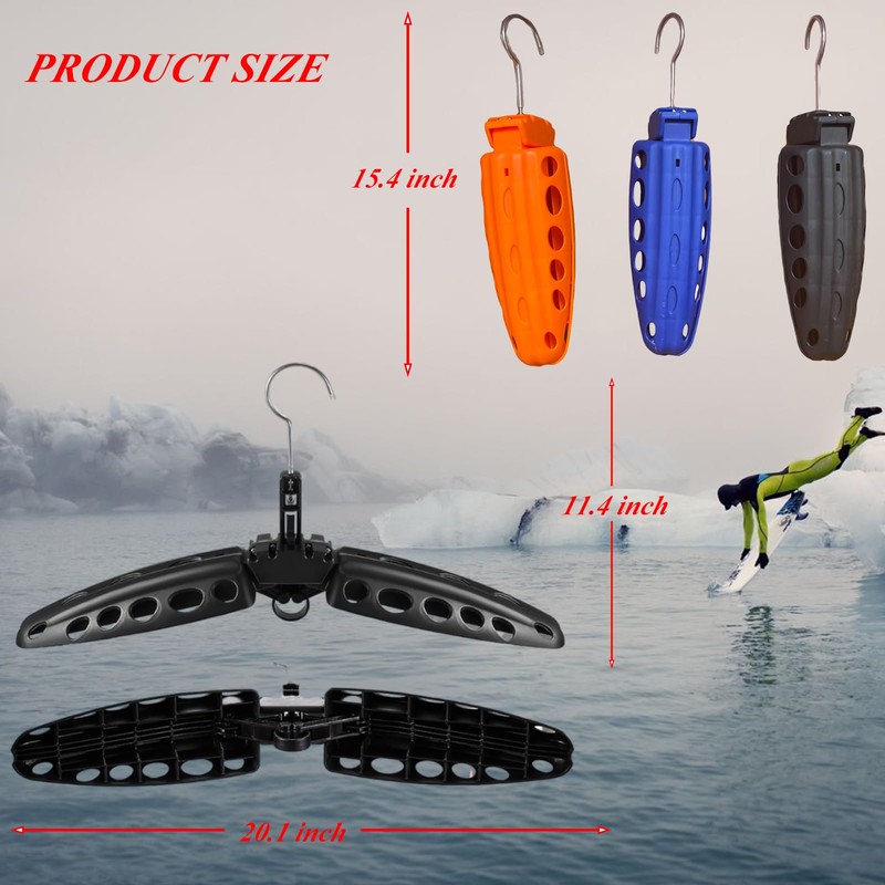 YDQUANI Wetsuit Hanger Foldable Diving Suit Hanger, Scuba Surfing Swimming
