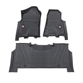 MotorPower Care, 3D TPE Floor mat, for Compatible with fits/ 2019 to 2024 Dodge Ram 1500 Crew Cab New Body (NOT for Classic Models) TPE All Weather, Heavy Duty Floor Liner Custom
