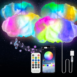 Cloud LED Lights for Bedroom - Aesthetic Mood Light, Music Sync App Control Wall Light, 3D Ceiling Lamp Color Changing Strip Lights, Cool Stuff for Kids Room Decor, Cool lights for Room Decorations
