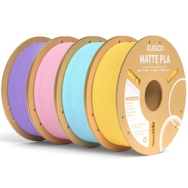 ELEGOO Matte PLA Filament Bundle 4KG, 1.75mm 3D Printer Filament Dimensional Accuracy +/- 0.02mm, 1kg Spool (2.2lbs) Fits for Most FDM 3D Printers Sakura Pink/Lavender Purple/Ice Blue/Sunshine Yellow