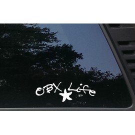 OBX Life w Starfish - 7 1/2" x 2 1/2" die Cut Vinyl Decal/Bumper Sticker for Windows, Cars, JDM, Trucks, Bumpers, Tool Boxes, Boats, laptops - virtually Any Hard, Smooth Surface. Made in The USA