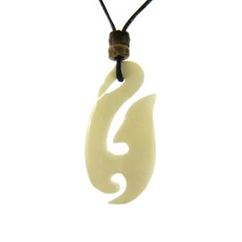 Bali MENS BOYS NECKLACE MAORI HEI MATAU SURFER STYLE HAND CRAFTED NECKLACE ON STRONG ADJUSTABLE CORD