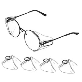 TOVINANNA 6 Pairs Flank Protector Clip Safety Glasses Safety Eyes Side Glasses Stamps On Clear Side Safety Eye Glasses Side Shields Safety Sides for Glasses Safety Guards for Glasses Para PC