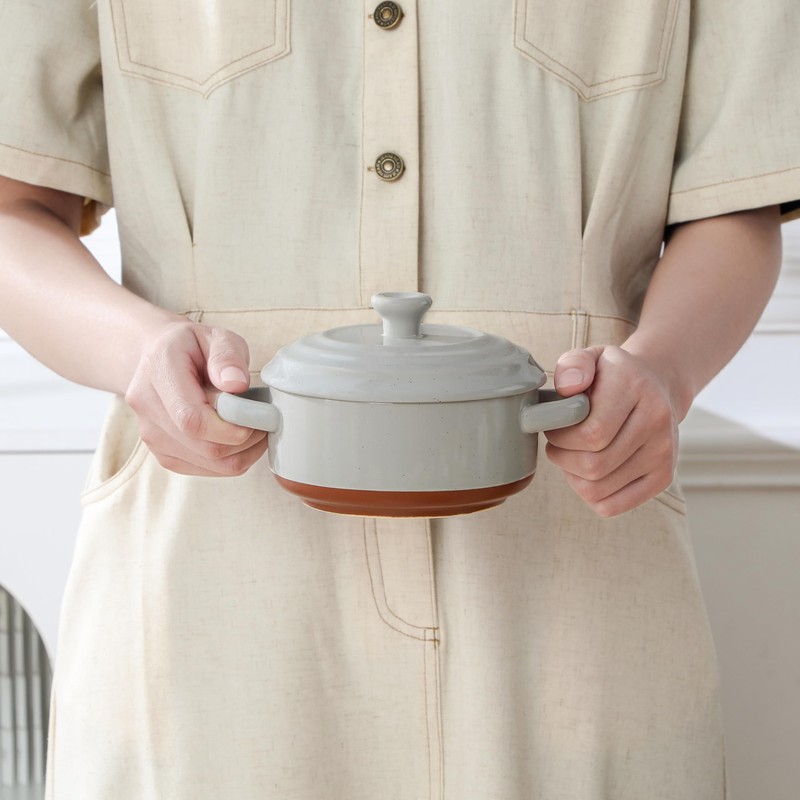 MALACASA Mini Cocotte Set - 12 OZ Ramekins with Lids