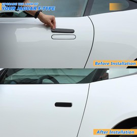 JONKOKO 2Pcs Car Door Handle Bar Cover Protector Sticker for Jaguar F-Type 2013-2024 Exterior Door Handle Cover Trim Car Accessories (Carbon Fiber)