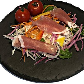 Hiro's Choice Stone Plate, Slate Plate, 7.9 inches (20 cm), Round Plate, Natural Stone
