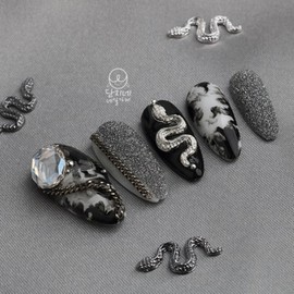 Metal 56 Snake Snake Nail Parts (5 pieces), 2. Silver, 5 pieces / 메탈56 스네이크 뱀 네일파츠 (5개입), 2.실버, 5개