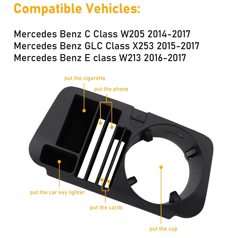 TTCR-II Cup Holder W205 Compatible with Mercedes C Klass W205