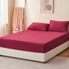 RUIKASI Double Fitted Sheet Deep - Red Bottom Sheet for