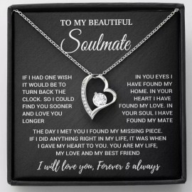 ShineOn To My Soulmate Necklace, Valentines Day Gift, Gift For Wife, Anniversary Gift