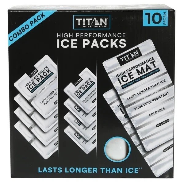 Titan by Arctic Zone High Performance Ice Packs, 10 Pack