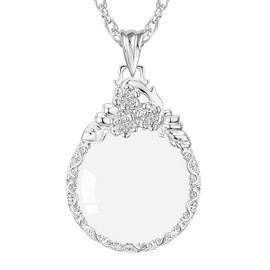 Magnifying Glass with Chain Reading Magnifier 3X Magnification Reading Aid Bags Magnifier Pendant Necklace Pullover Magnifying Glass Portable Handheld Magnifier Women Girls Vision Aid Mini Magnifying