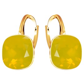 Earrings 925 Silver Austrian Zirconia - 24 Carat Gold-Plated Jewellery for Women and Girls - Drop Earrings Ideal for Gifts for Women, Sterling Silver, Cubic Zirconia