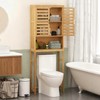 Giantex Over The Toilet Storage Cabinet, 3-Tier Bamboo Bathroom Space