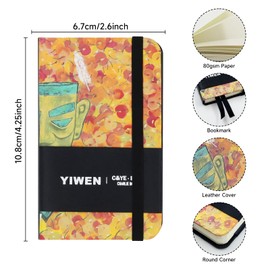 TUNJILOOL Notebook A5/A6/A7, Premium 80gsm Ink-proof Papie Thick, PU Hard Cover Notebook Zhou Yiwen Designer Collaboration