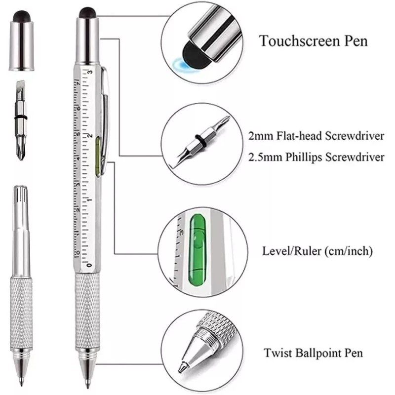 Unbranded 7 in1 Multifunction Ballpoint Pen with Modern Handheld Tool