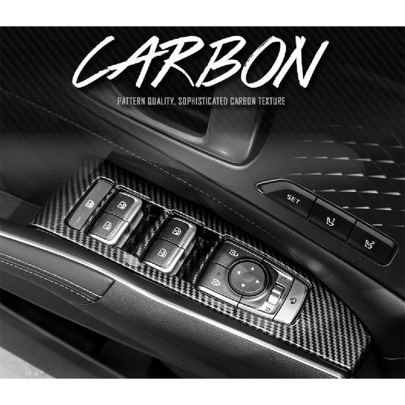 JUIVEEL Carbon Fiber Grain ABS Car Interior Window Switch Panel