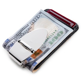 Milan Silver MoneyClamp® with Leather Wallet, The Only Money Clip That Never Loses Its Grip, Forever Warranty