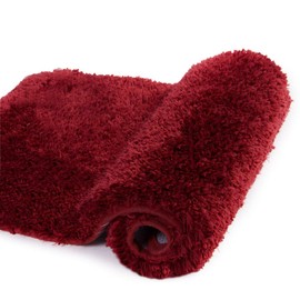 Walensee Large Bathroom Rug (24 x 36, Red) Extra Soft and Absorbent Shaggy Bath Mat - Machine Washable Microfiber Material, Non Slip, Luxury Bathroom Floor Mat