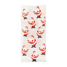 20 Christmas / Xmas Cello / Cellophane Party / Gift Bags (Twinkle Santa)