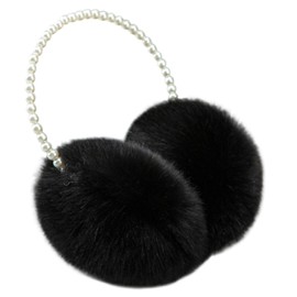 RONRONS Women Soft Plush Earmuffs Outdoor Warmers with Pearl Headband