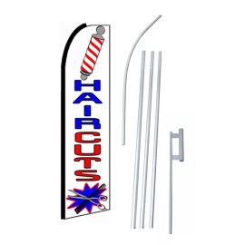 Hair Cuts Red White Blue Extra Wide Swooper Flag Kit