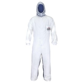 SAS Safety 6937 Moonsuit Nylon Front/Cotton Back Coverall, Medium, Neutral