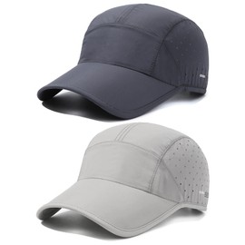 TAGVO Baseball Cap Men Women Pack of 2 UV Protection Casual Drying and Breathable Adjustable Baseball Cap, Lightweight Foldable Running Sports Cap for Outdoor Tennis, Golf, Fishing, Travel, Hiking