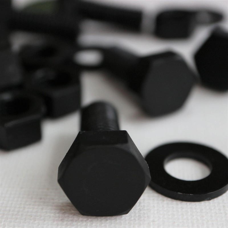 20x Black Nylon Hex Head, M10 x 25mm, Plastic Nuts