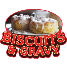 Biscuits & Gravy 12" Concession Decal Sign cart Trailer Stand Sticker Equipment