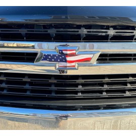 EmblemsPlus 2019-2025 Chevy Silverado American Flag Bowtie Overlay Decals Set 2 (DIY)