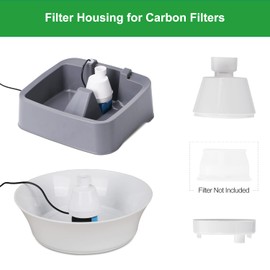 ZEKIRY Replacement Filter Housing for 1/2, 1, 2 Gallon, Pagoda, Avalon, Butterfly, Sedona, Seascape, Creekside, Seaside Pet Water Fountains, Dog Fountain Filter Housing